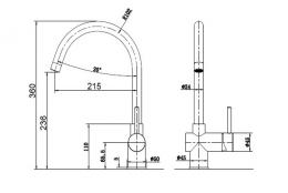 Змішувач для кухні Fabiano FKM 39 SS Antracit 8232.401.0235: 2