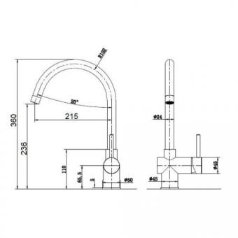 Змішувач для кухні Fabiano FKM 39 SS Beige 8232.401.0236: 2