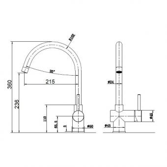 Змішувач для кухні Fabiano FKM 39 SS Inox 8232.401.0192: 2