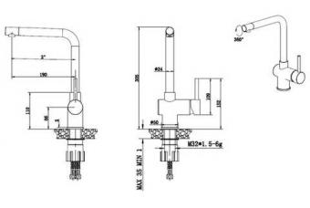 Змішувач для кухні FABIANO FKM 45 SS Antracit 8232.401.0190: 2