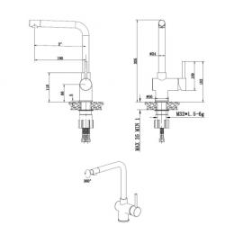 Змішувач для кухні FABIANO FKM 45 SS Inox 8232.401.0189: 2