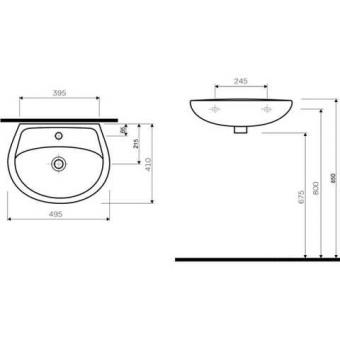 Умивальник KOLO IDOL 50см M1115000U: 2