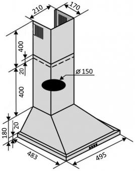 Витяжка VENTOLUX LIDO 50 BK (700): 5