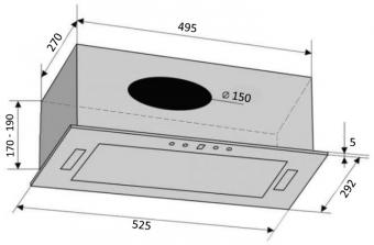 Витяжка VENTOLUX PUNTO 52 BK (700) PB PC: 4