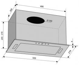 Витяжка VENTOLUX PUNTO 520/279 BGG (1000) TRC: 5
