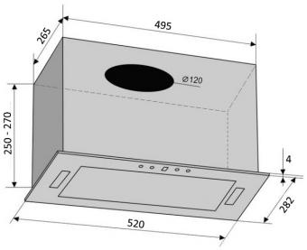 Витяжка VENTOLUX PUNTO 520/279 WG (700) PB: 5