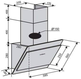 Витяжка VENTOLUX VIENNA 60 WH (800) TC: 5