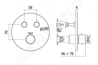 Змішувач для душу із термостатом PAFFONI Compact box CPT018NO: 2