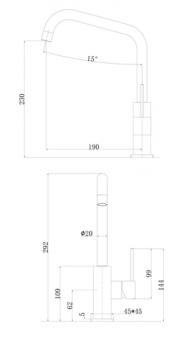 Змішувач для кухні FABIANO FKM 53 SS Inox 8232.401.0774: 2