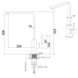 Змішувач для кухні FABIANO FKM 52 SS Beige 8232.401.0659: 2