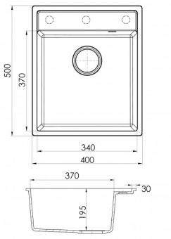 Мийка FABIANO Classic 40x50 Grey Metallic 8221.301.1099: 2