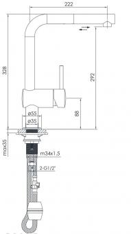 Змішувач для кухні IMPRESE PIVOT SS f03408502LT: 2