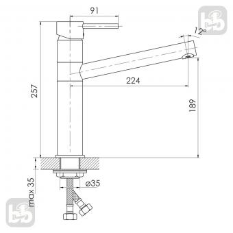 Змішувач для кухні IMPRESE PIVOT LSS f03408502LS: 2