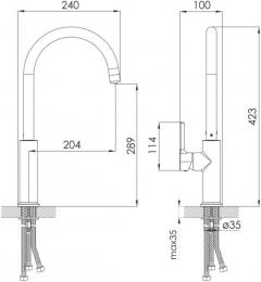 Змішувач для кухні IMPRESE PIVOT WD f03408501WD: 2