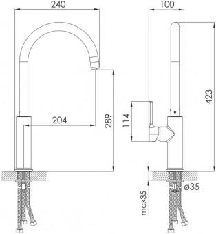 Змішувач для кухні IMPRESE PIVOT WD f03408501WD: 2