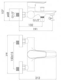 Змішувач для ванни IMPRESE VACLAV f03206410AA: 2