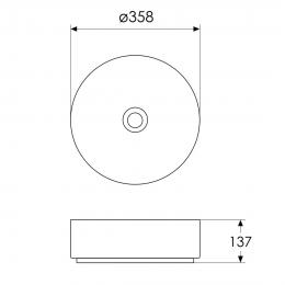 Умивальник накладний IMPRESE i11102MB: 2