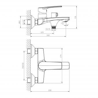 Змішувач для ванни IMPRESE KAMPA 10285: 2