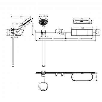 Набір аксесуарів HANSGROHE WALLSTORIS 24291670: 3