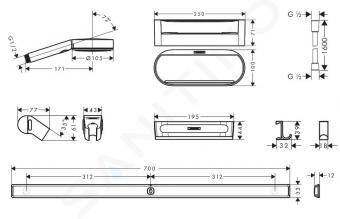 Набір аксесуарів HANSGROHE WALLSTORIS 24291700: 2