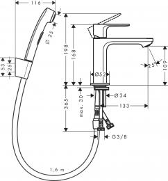 Змішувач для раковини HANSGROHE REBRIS S 72215000: 2