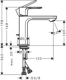 Змішувач для раковини HANSGROHE REBRIS S 72557000: 3