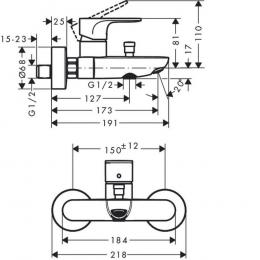 Змішувач для ванни HANSGROHE REBRIS S 72440000: 3