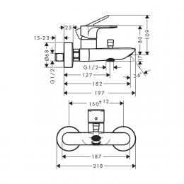 Змішувач для ванни HANSGROHE REBRIS S 72450670: 3