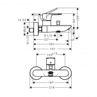 Змішувач для ванни HANSGROHE REBRIS S 72450670: 3