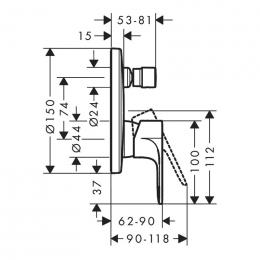 Змішувач для ванни HANSGROHE REBRIS S 72466000: 2