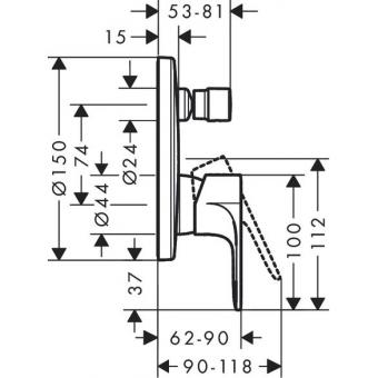 Змішувач для ванни HANSGROHE REBRIS S 72468000: 2