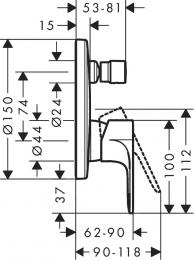 Змішувач для ванни HANSGROHE REBRIS S 72468670: 2