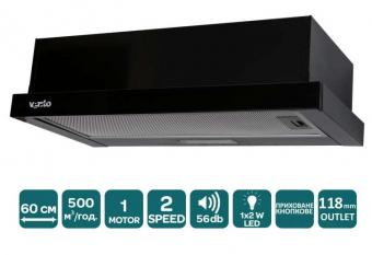 Витяжка VENTOLUX GARDA 60 BK (500) LED: 2