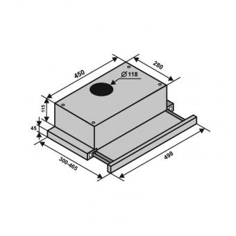 Витяжка VENTOLUX GARDA 50 BK (500) LED: 2