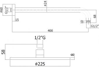 Верхній душ PAFFONI Light ZSOF074BO: 2