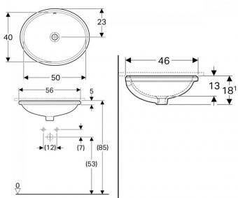 Умивальник GEBERIT VariForm 500.753.01.2: 2