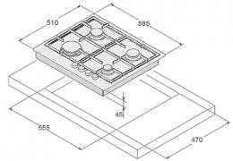 Варильна поверхня газова Fabiano FHG 1244 VGH White Glass 8111.406.1030: 2