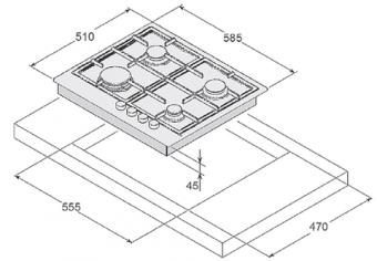Варильна поверхня газова Fabiano FHG 1244 VGH White Glass 8111.406.1030: 2