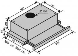 Витяжка VENTOLUX GARDA 60 BG (1100) TC LED: 5