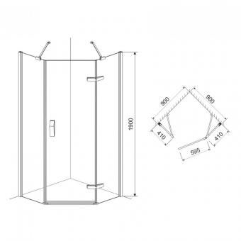 Душова кабіна EGER STEFANI 90x90x205 599-535/1: 2