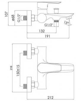 Змішувач для ванни IMPRESE VACLAV f03206403AA: 2