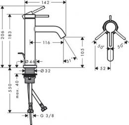 Змішувач для раковини HANSGROHE TECTURIS S 73310000: 2