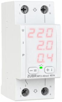 Реле мультифункціональне однофазне на 2 модулі ZUBR MF2-40 red (4820120221767): 1