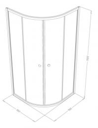 Душова кабіна SHOWER Saturn STN-005 (90х90х190) профіль хром, матове скло: 2