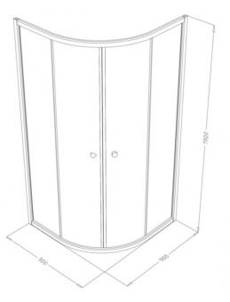 Душова кабіна SHOWER Saturn STN-005 (90х90х190) профіль хром, матове скло: 2