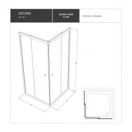 Душова кабіна SHOWER Saturn STN-162 (80х80х160) профіль хром, матове скло: 2