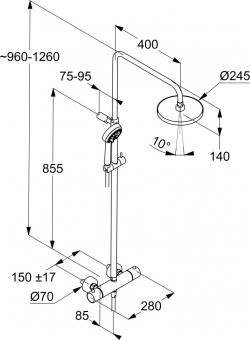 Душева система KLUDI DUAL SHOWER SYSTEM LOGO чорний матовий 680823900: 2