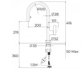 Змішувач для мийки TEKA OVAL 9382 Black 116020016: 2