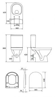 Унітаз компакт CERSANIT ZIP 779 SIMPLEON 011 з сидінням K119-001: 2