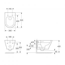 Унітаз підвісний IMPRESE LEDNICE Rimless Duroplast Slim slow-closing c06807900: 2